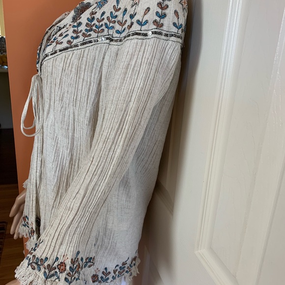 Zara boho cardigan cream & embroidered floral - Picture 4 of 8